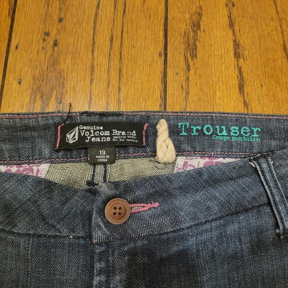 VOLCOM Junior's Jeans Dark Wash Denim Flare (Size 13) - Picture 5 of 11